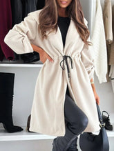 Stylish lace-up hooded collared jacket_CWOCAL01577
