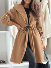 Stylish lace-up hooded collared jacket_CWOCAL01577