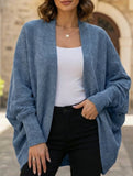 Solid color mid-length knitted cardigan