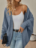 Solid color mid-length knitted cardigan