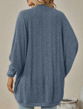 Solid color mid-length knitted cardigan