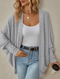 Solid color mid-length knitted cardigan