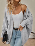 Solid color mid-length knitted cardigan