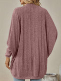 Solid color mid-length knitted cardigan