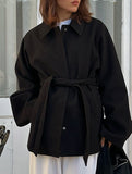 Solid Lapel Button Wool Blend Belt Coat_CWOCAL01727