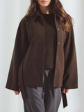 Solid Lapel Button Wool Blend Belt Coat_CWOCAL01727