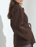 Solid Lapel Button Wool Blend Belt Coat_CWOCAL01727