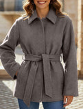 Solid Lapel Button Wool Blend Belt Coat_CWOCAL01727