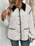 Plaid Elegant Office Outerwear Jacket_CWOCAL01736
