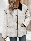 Plaid Elegant Office Outerwear Jacket_CWOCAL01736