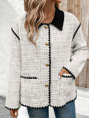 Plaid Elegant Office Outerwear Jacket_CWOCAL01736