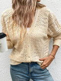Lightweight Knit Hollow Short Cardigan_CWOCAL01740