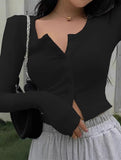 Fitted Button Knit Cardigan Top_CWOCAL01750