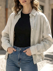 100% Linen Cropped Lapel Jacket_CWOCAL01778