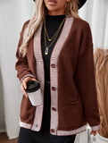 Striped Knit Cardigan with Pockets_CWOCAL01794