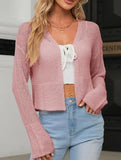 Hollow Knit Long Sleeve Cardigan Top_CWOCAL01801