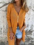 V Neck Long Sleeve Cardigan Coat_CWOCAL01813
