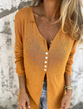 V Neck Long Sleeve Cardigan Coat_CWOCAL01813