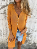 V Neck Long Sleeve Cardigan Coat_CWOCAL01813
