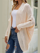 WOMEN CHUNKY KNITTED SOLID FALL WINTER CARDIGAN