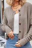WOMEN BUTTON DOWN SHORT LENGTH KNIT CARDIGAN