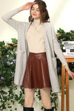 WAFFLE KNIT CARDIGAN WITH POCKETS - Doublju