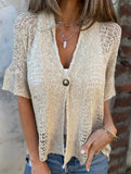 Hollow Knit Button Cardigan_CWOCAS00022