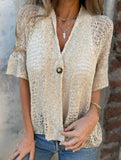 Hollow Knit Button Cardigan_CWOCAS00022