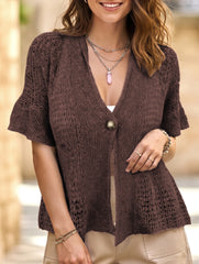 Hollow Knit Button Cardigan_CWOCAS00022