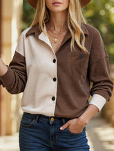 Splice color blocking thin coat