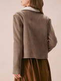 VERSATILE BROWN SUEDE LAMB WOOL COAT