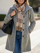 Elegant solid color wool coat_CWOCO00651