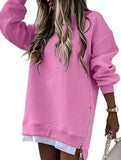 Side Zip Patchwork Pullover Sweatshirt_CWOCO00656