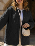 Simple solid color round neck loose cotton coat_CWOCO00703