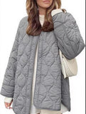 Simple solid color round neck loose cotton coat_CWOCO00703