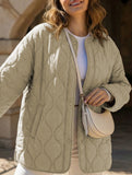 Simple solid color round neck loose cotton coat_CWOCO00703