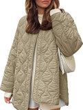 Simple solid color round neck loose cotton coat_CWOCO00703