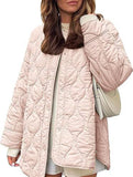 Simple solid color round neck loose cotton coat_CWOCO00703