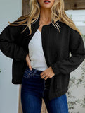 Women's Casual Jacquard Zipper Long-Sleeved Jacket_CWOCO00704