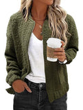 Women's Casual Jacquard Zipper Long-Sleeved Jacket_CWOCO00704