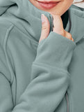 Women's Hooded Short Casual Fleece Sweatshirt_CWOCO00736