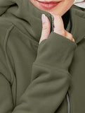 Women's Hooded Short Casual Fleece Sweatshirt_CWOCO00736