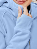 Women's Hooded Short Casual Fleece Sweatshirt_CWOCO00736