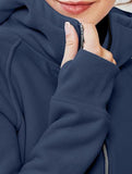 Women's Hooded Short Casual Fleece Sweatshirt_CWOCO00736