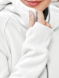 Women's Hooded Short Casual Fleece Sweatshirt_CWOCO00736