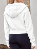 Women's Hooded Short Casual Fleece Sweatshirt_CWOCO00736