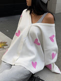 Heart Embroidery Loose Knit Cardigan for Women_CWOCO00753