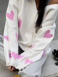 Heart Embroidery Loose Knit Cardigan for Women_CWOCO00753