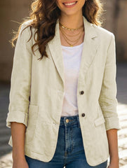 Spring/Summer Cotton Linen Jackets and Blazers_CWOCO00770