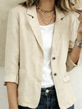 Spring/Summer Cotton Linen Jackets and Blazers_CWOCO00770